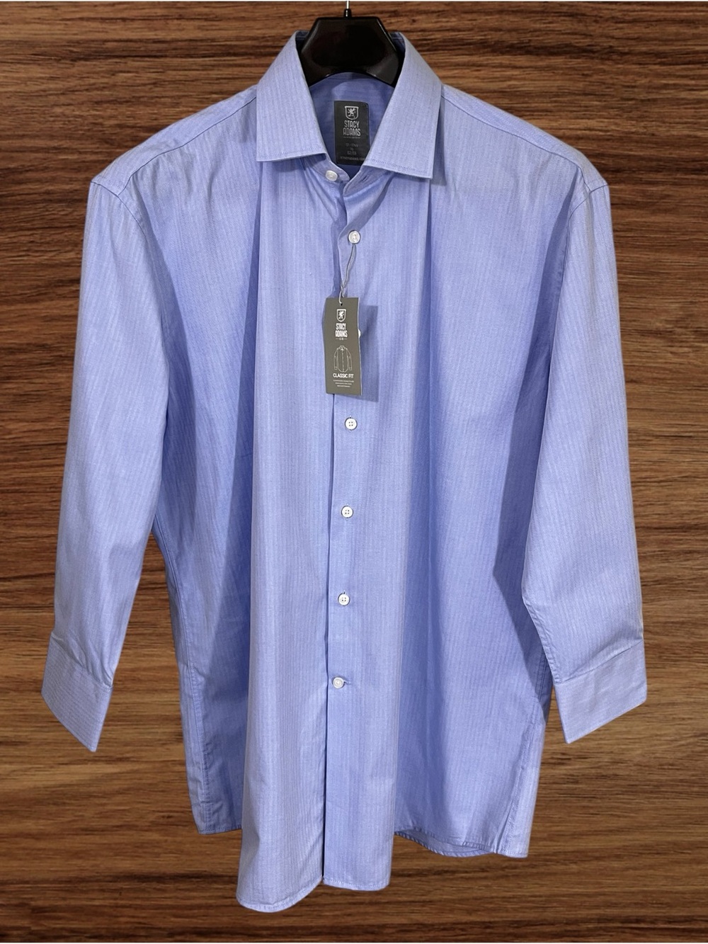 Stacy Adams Blue Dress Shirt. Classic Fit Size XL 17.5 | 32/33